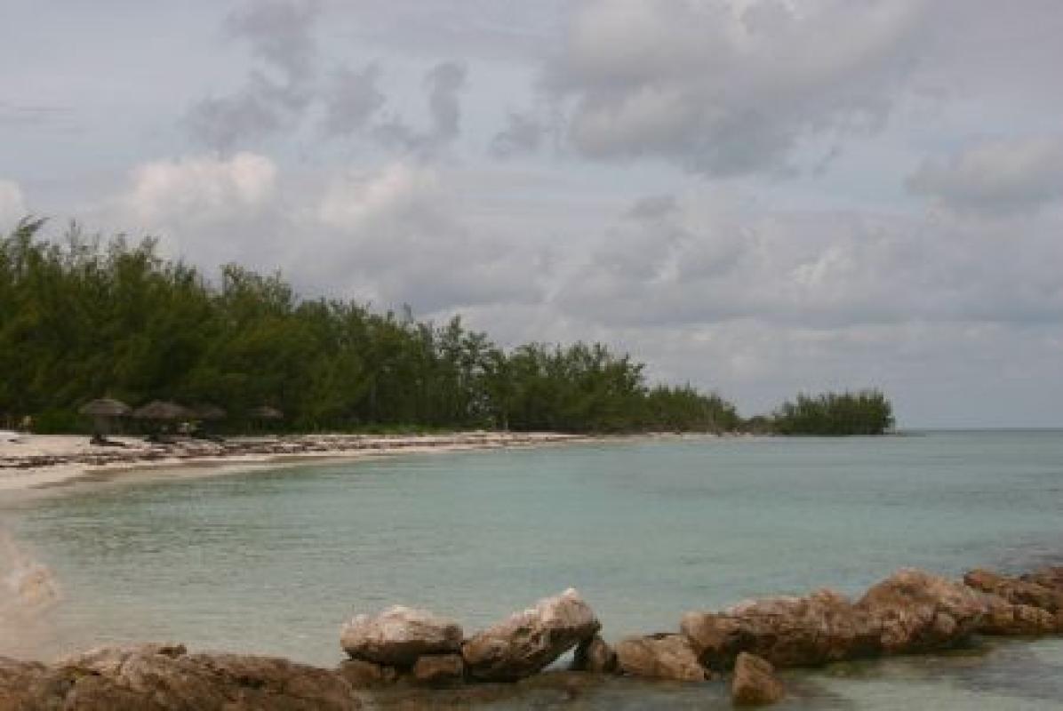 ...views of the blue Caribbean Sea...