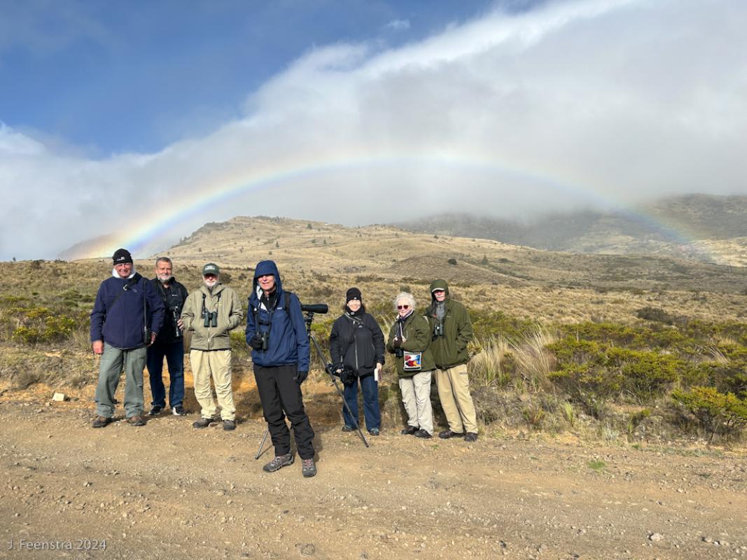 It was a fine combination of good birds, good people, and good vibes that made it an epic trip. (We could see the end of the rainbow – there wasn’t gold, but there were Mountain Caracaras.)