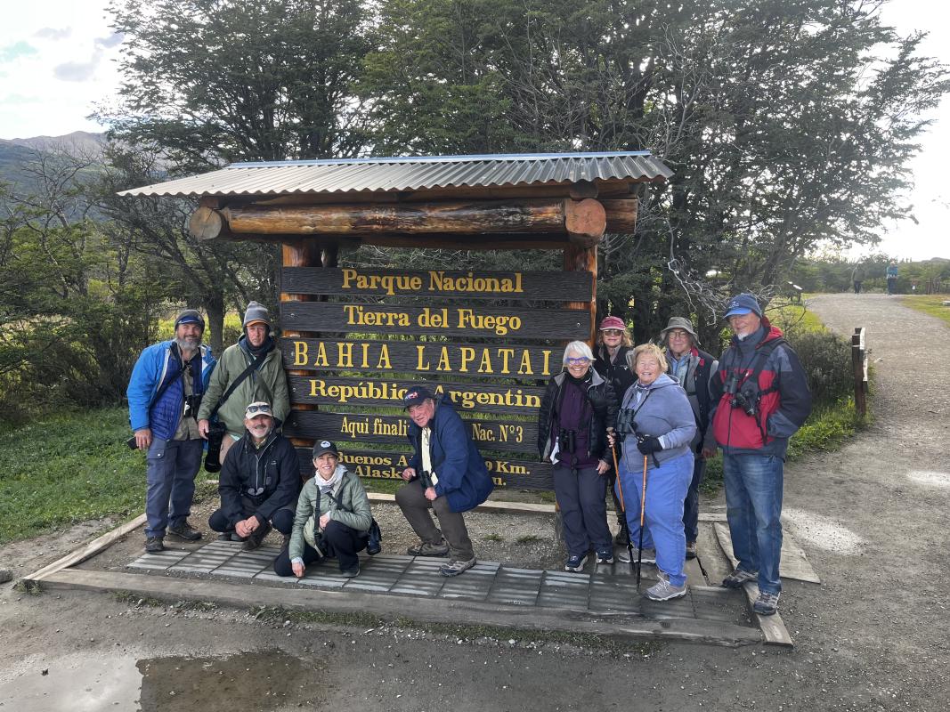 Our group at the southern end of the Pan-American Highway 