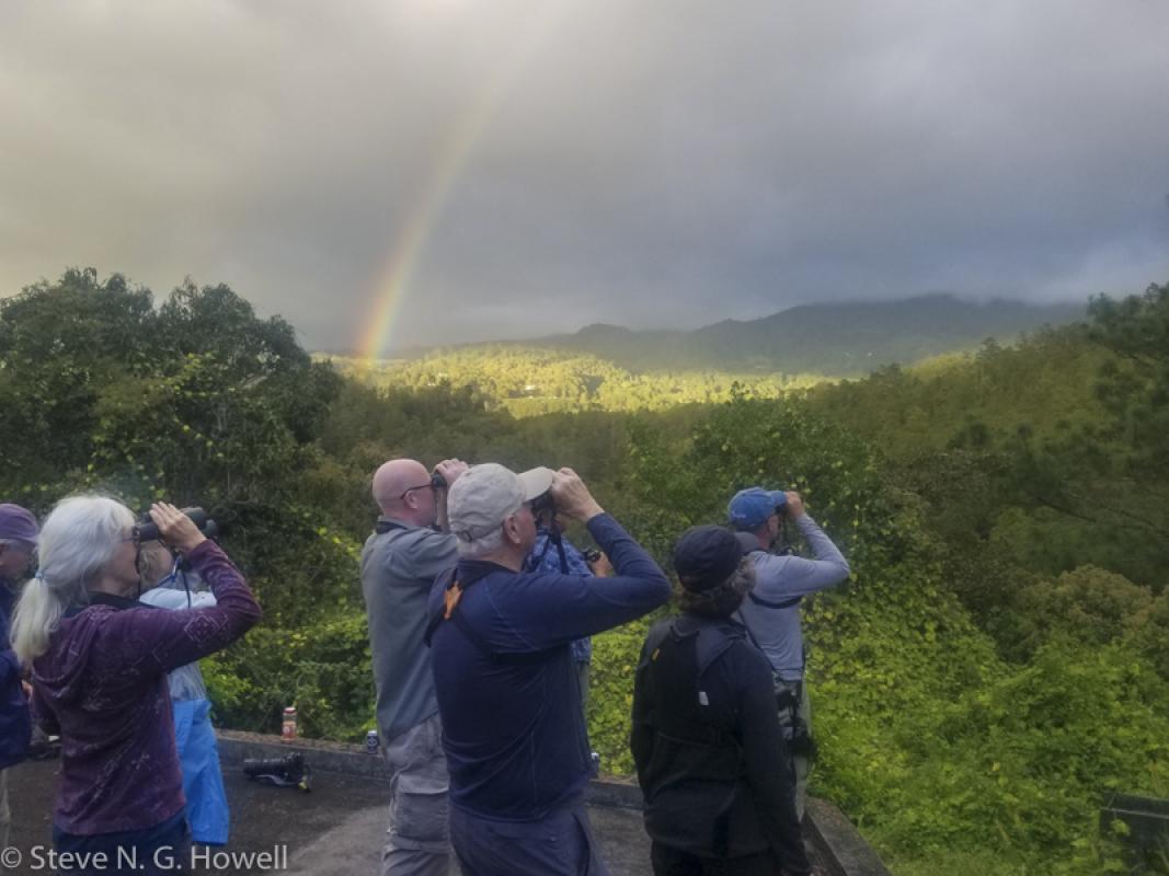 This intense rainbow over La Tigra National Park lied about the weather—it rained heavily the next day (!), after which misty and then hot and sunny weather prevailed.