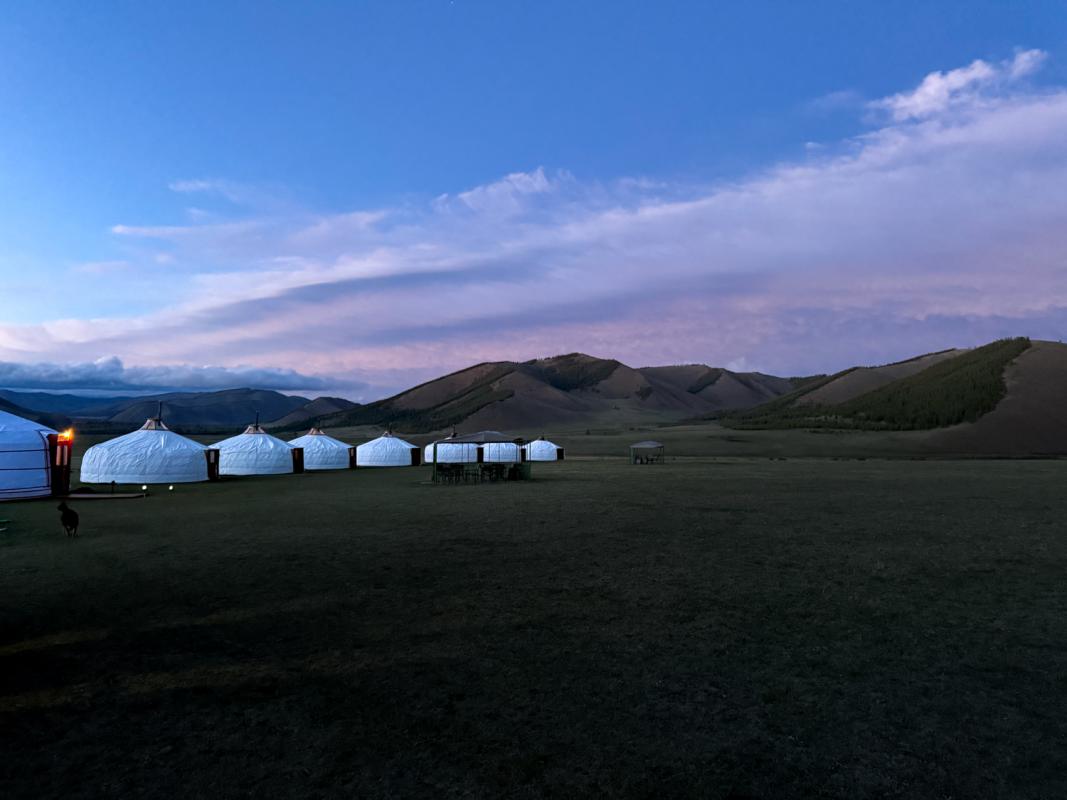 We stayed in comfortable ger camps with spectacular surroundings…