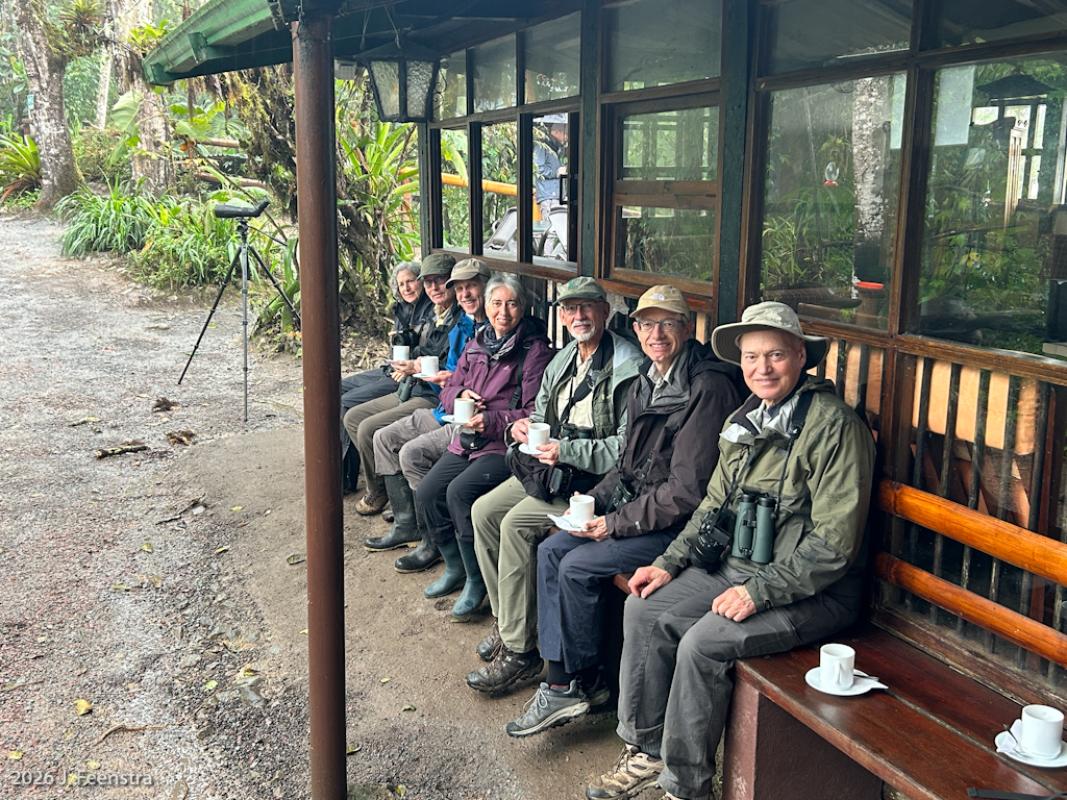 We were no strangers to rain on this tour, but there were plenty of little places to hide from the weather, some that provided us both with great birding and hot coffee!