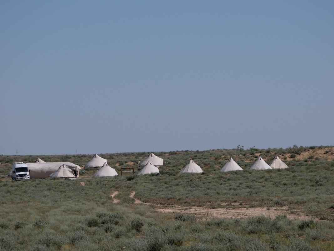 our campsite in the Taukum Desert, Kazakhstan