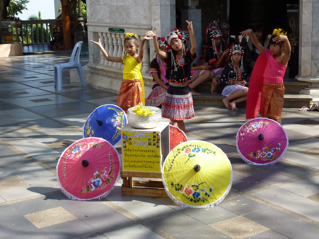 Thai children dancing and fund raising at Doi Suthep Temple, one of the temples we regularly visit.