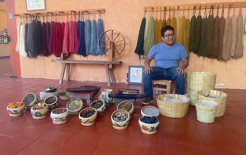 We also squeeze in a visit to one of the world famous Zapotec rug weaving workshops where we learn about the natural dyes used to color the wool…