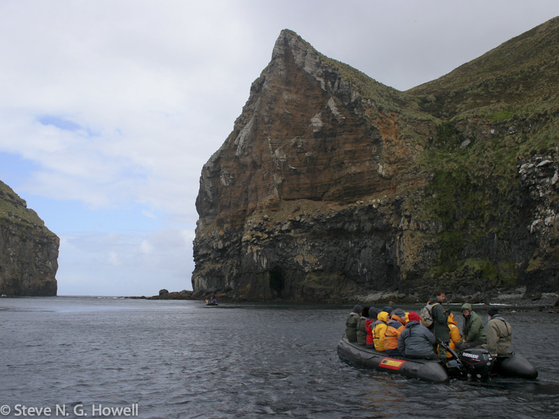 Cruising along under the cliffs at the Antipodes…