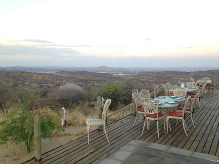 Our starting point is a lodge close to Windhoek with has fine views over the surrounding countryside....