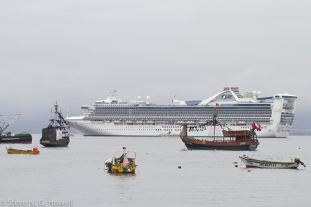 Our cruise ship home for 2 weeks often stands out amidst the local vessels along our route.