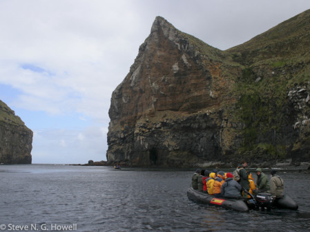 Cruising along under the cliffs at the Antipodes...