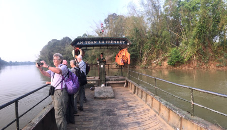 Vietnam is a great adventure! Here we make the short river crossing to Cat Tien National Park in the south. 